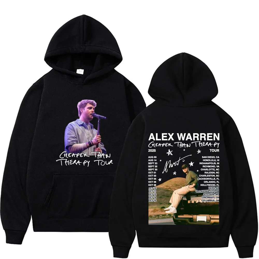 Alex Warren Cheaper Than Therapy Tour 2025 Pullover Men's Clothing Oversized Loose Hoodie Unisex High Quality Classic Sweatshirt