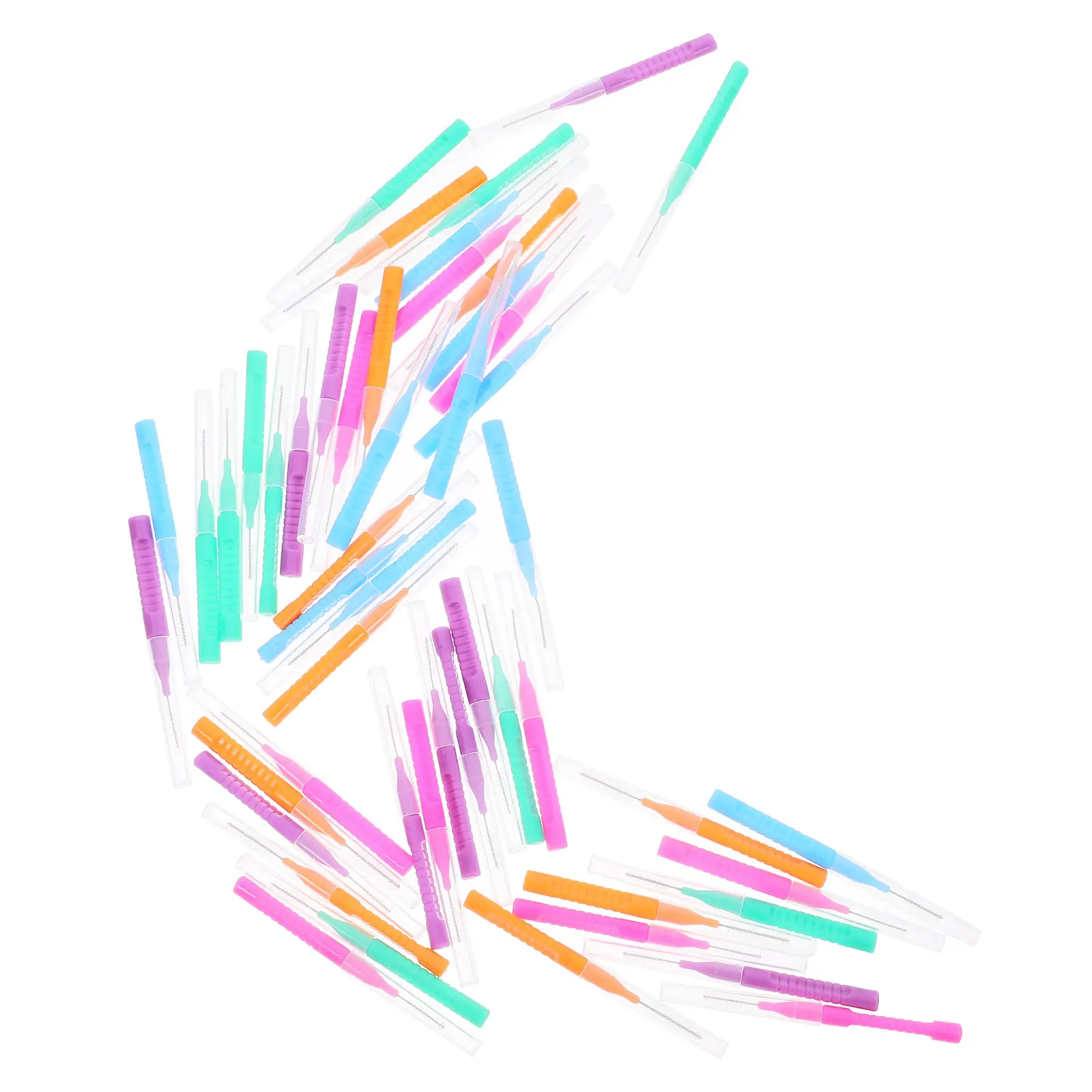 

50Pcs Interdental Brushes Dental Cleaning Tools Portable Soft Toothbrush for Braces Gaps Crowns Food Particles Removal