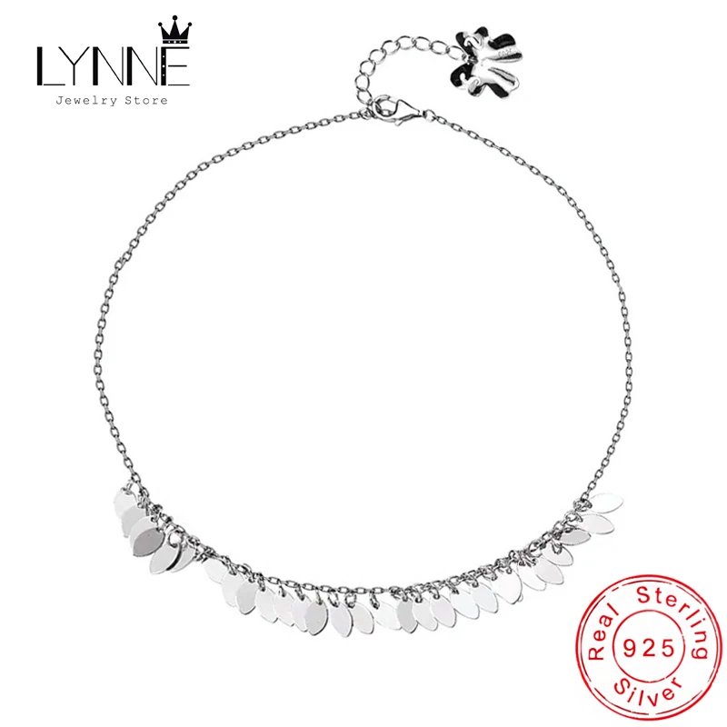 

Hot Sale Fashion 925 Sterling Silver Leaf Tassel Pendants Anklets Bohemian Women Jewelry Gift Summer Beach Foot Chain Bracelet