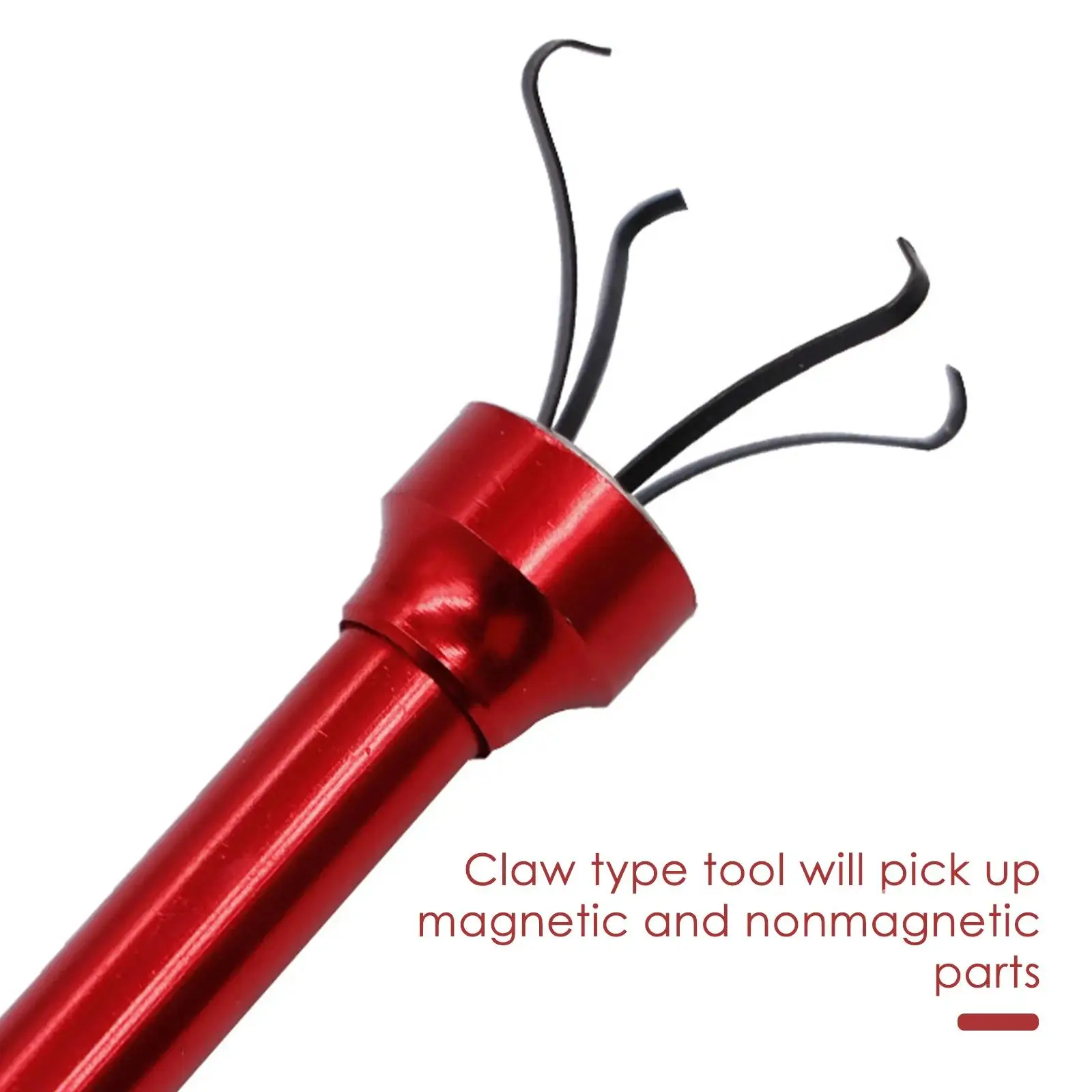 Magnetic Flexible Pick Up Tool Sewer Cleaning Pickup Tools Long Spring Grip Magnet + 4 Claw + LED Light