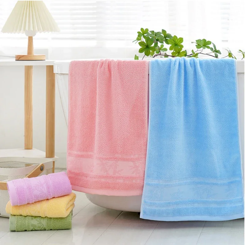 High Quality 100% Cotton Bamboo Bath Towels Solid Absorbent Beach Swimming Towel Class A Quick-Drying Non-Shedding Washcloths
