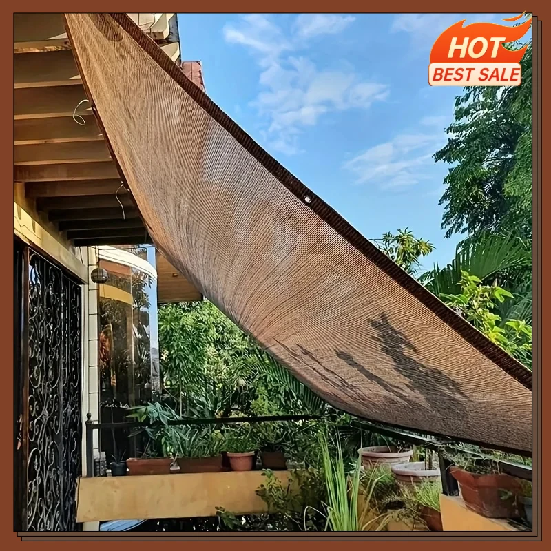 Durable Brown UV Protection Canopy - Outdoor Sun Shade Net - Multiple Sizes Available for Travel, Picnics, and Pools