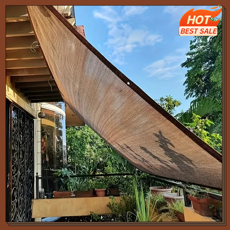 Durable Brown UV Protection Canopy - Outdoor Sun Shade Net - Multiple Sizes Available for Travel, Picnics, and Pools
