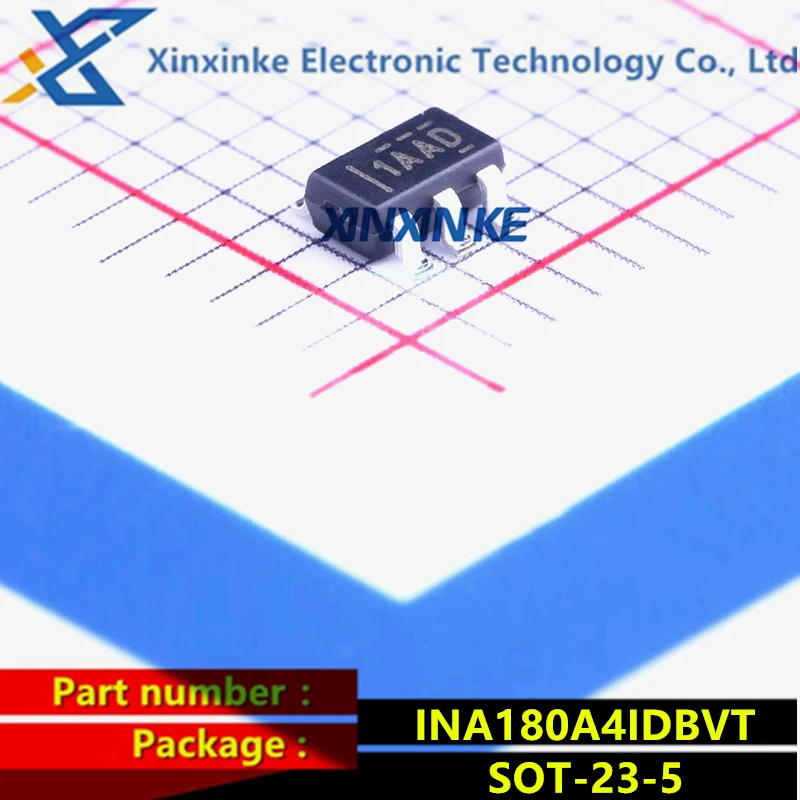 INA180A4IDBVT INA180A4IDBVR SOT-23-5 1AAD Current Sense Amplifiers 26V, 350kHz Current Sense Amplifier Low-side Capable