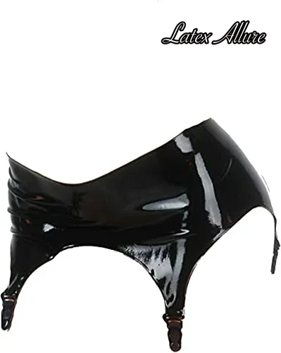 Mould Latex Garter Belt for Stockings bdsm Bondage Latex Rubber Black Red Garter Suspender Belt with Clips NO socks， NO panties