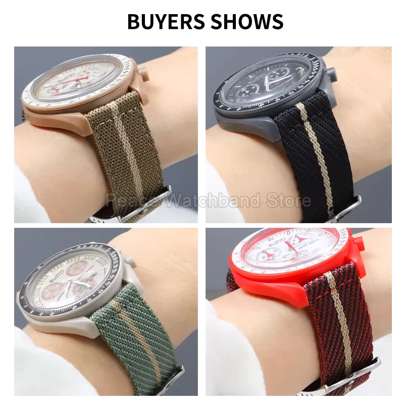Pulsera de nailon de 20 a 22mm, color caqui, azul y rojo, para Tudor Black Bay Longines Seiko Citizen MIDO, resistente a las arrugas, fácil de limpiar