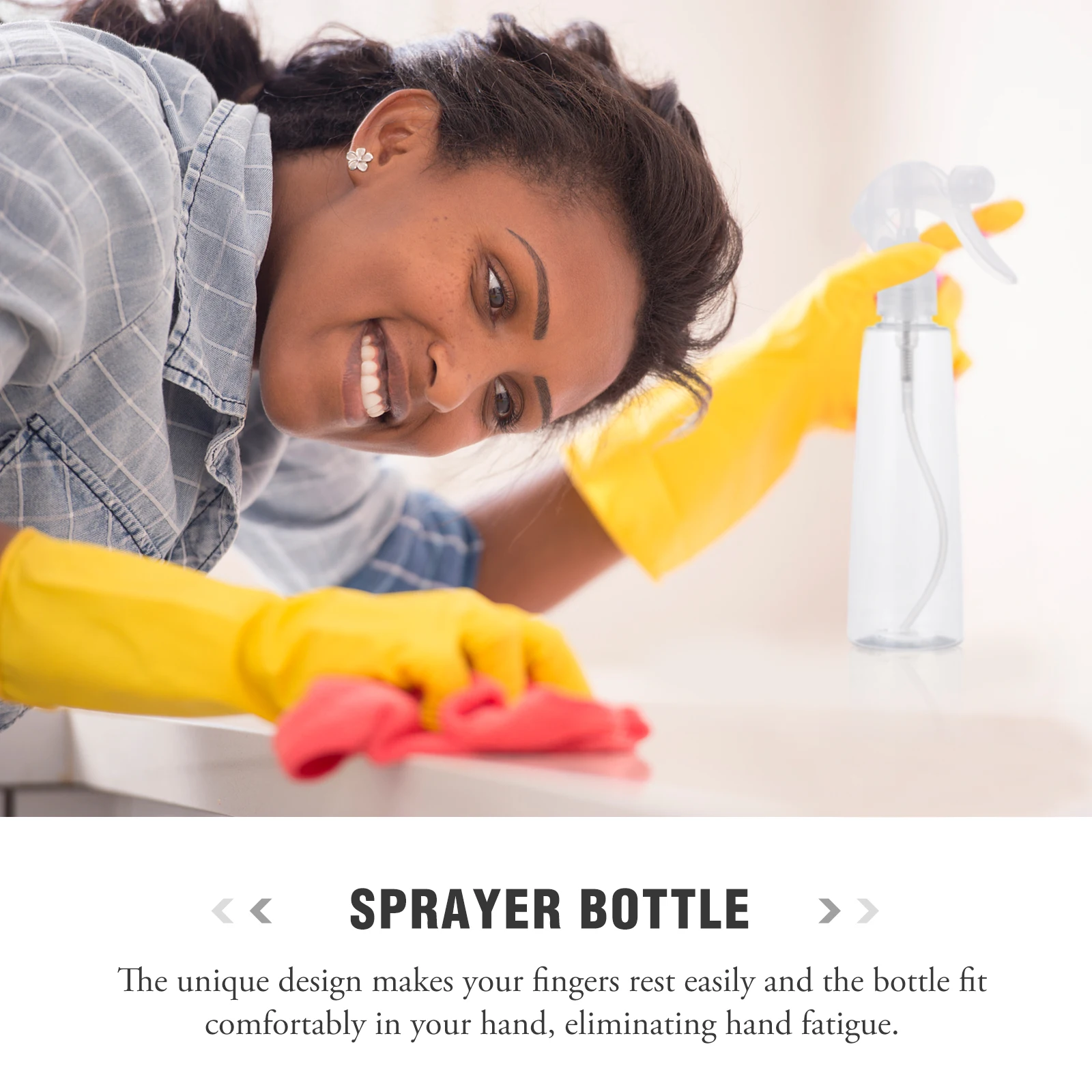 

5Pcs Disinfectant Spray Bottles Transparent Design Comfortable Grip Leakproof Refillable Misters Multipurpose Hair