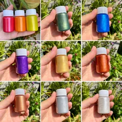 20ml/bottle Metallic Pearlescent Acrylic Paint Hand-painted Waterproof DIY Plaster Doll Coloring Model Graffiti Craft Paint