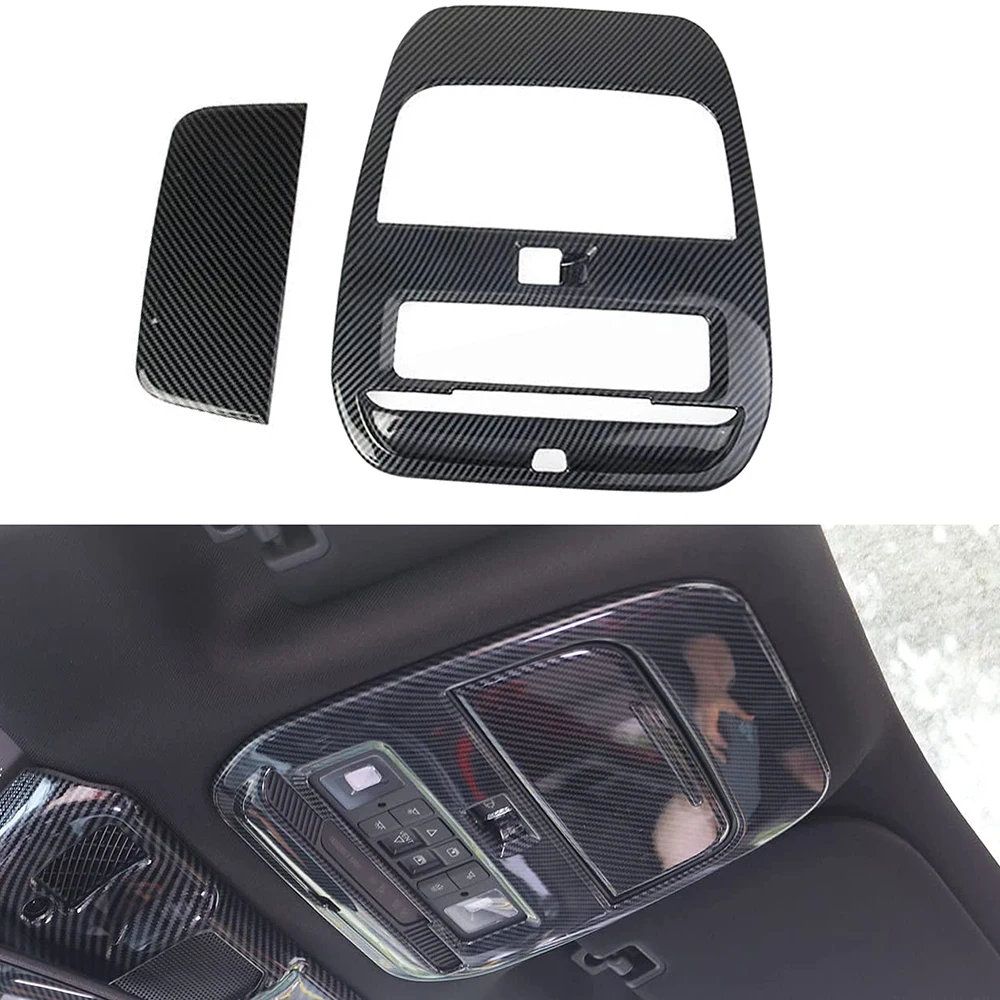 

Carbon Fiber Roof Reading Light Lamp Cover Trim for Ford F150 2021 2022 Car Accessories