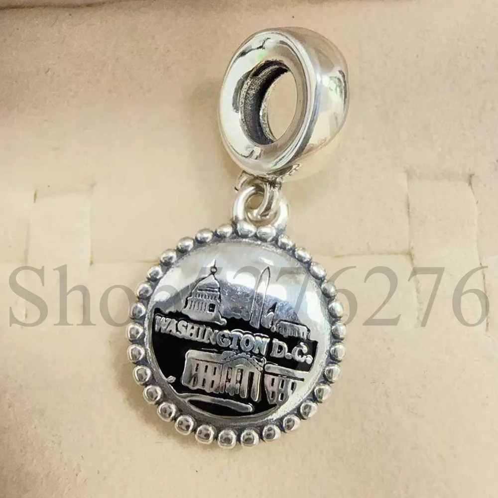 925 Sterling Silver Bead Mexico Italy New York Texas Palestine Dangle Charm For Fashion Women Bracelet Bangle Gift DIY Jewelry - view 5