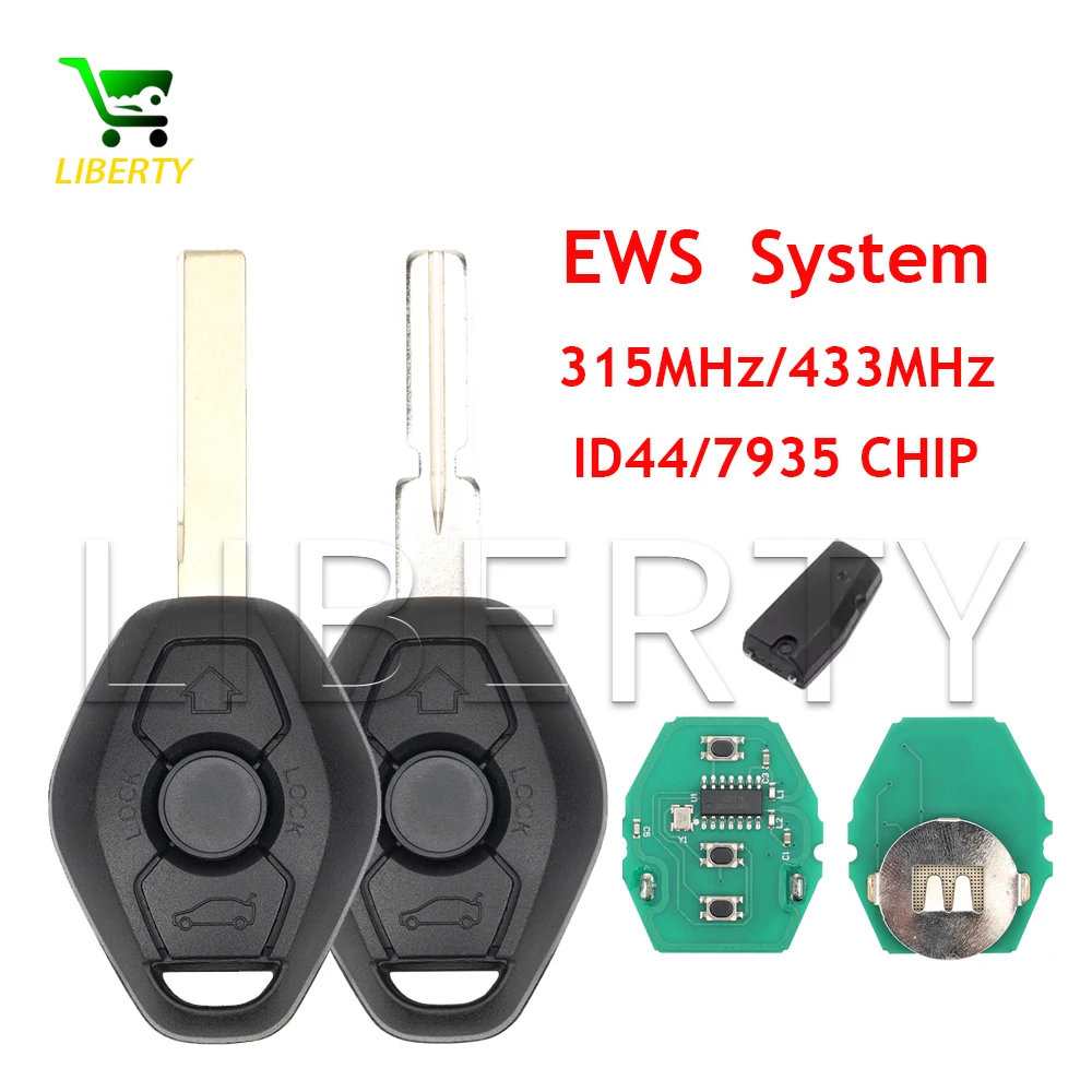 20PCS For BMW EWS Sytem LX8FZV 315/433MHz ID44 7935 Remote Car Key Fob For E38 E39 E46 X3 X5 Z3 Z4 3/5/7 Series HU58/HU92 Blade