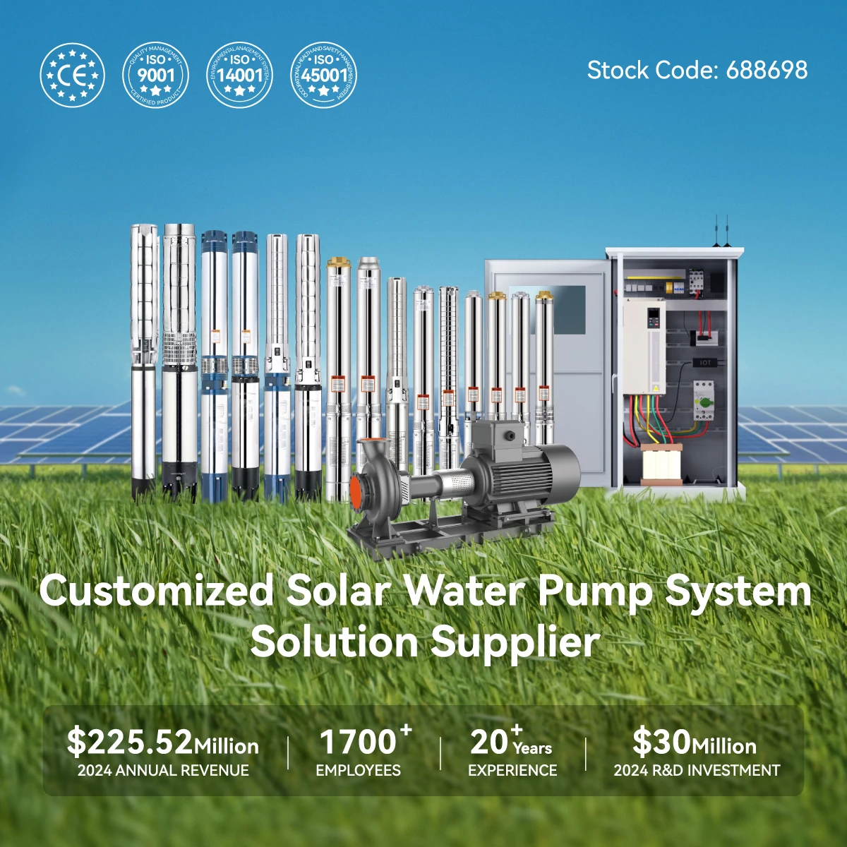 VEICHI 3HP - 100HP Solar Powered Pump Dc Solar Water Pump Ac Solar Submersible Pump For Agricultural Irrigation System