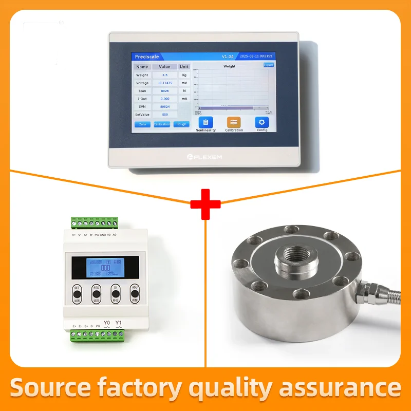 Load Cell Sensor+Paperless Recorder Kit,4-20mA RS485,Real-Time Data Curve Display,Data Storage And Export,Test Compression Force