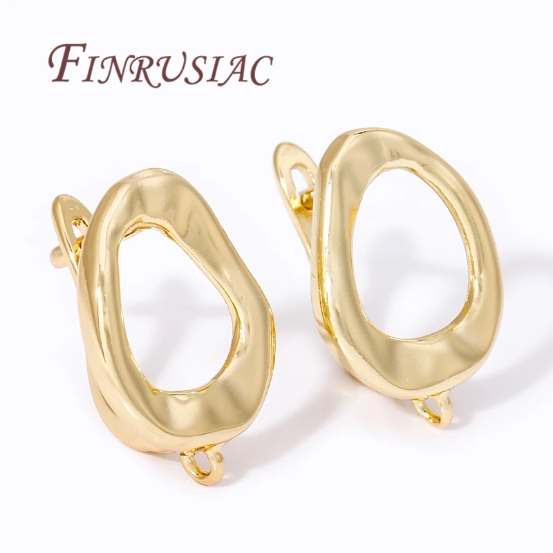 18K Gold Plated Baroque Earring Hooks Clasp For DIY Women's Jewelry Earwires Fasteners Earring Fixtures Accessories For Earrings