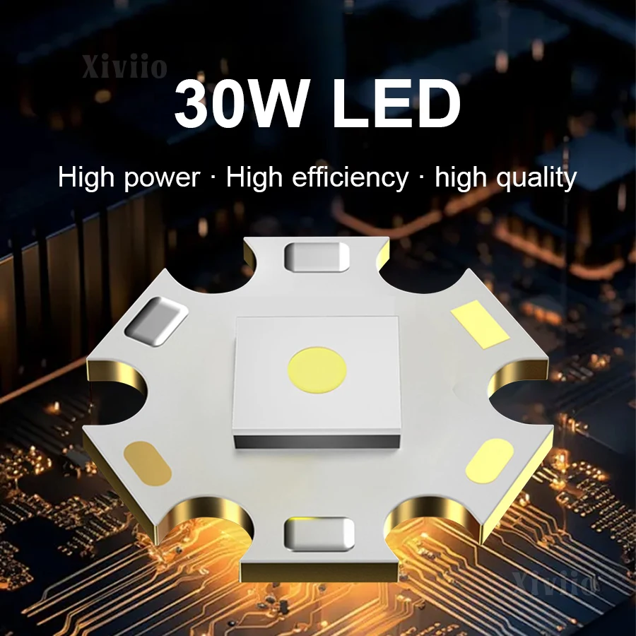 New 30W LED Portable Flashlight Digital Power Display Telescopic Zoom Type-C Rechargeable Torch Waterproof For Daily Emergency