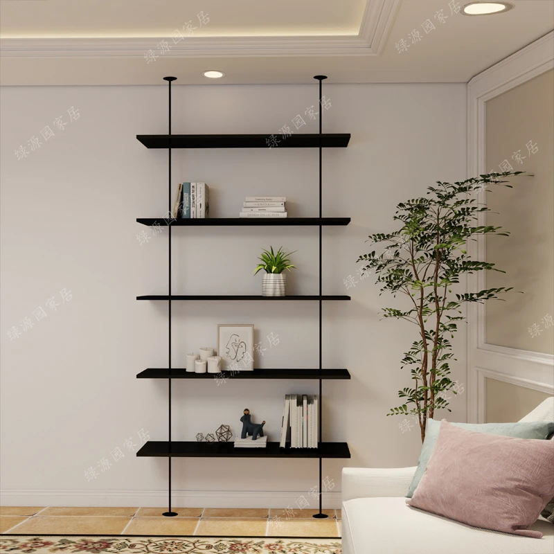

Wrought iron bookshelf, indomitable shelf, living room home multi-layer storage, minimalist decoration, one-word display rack