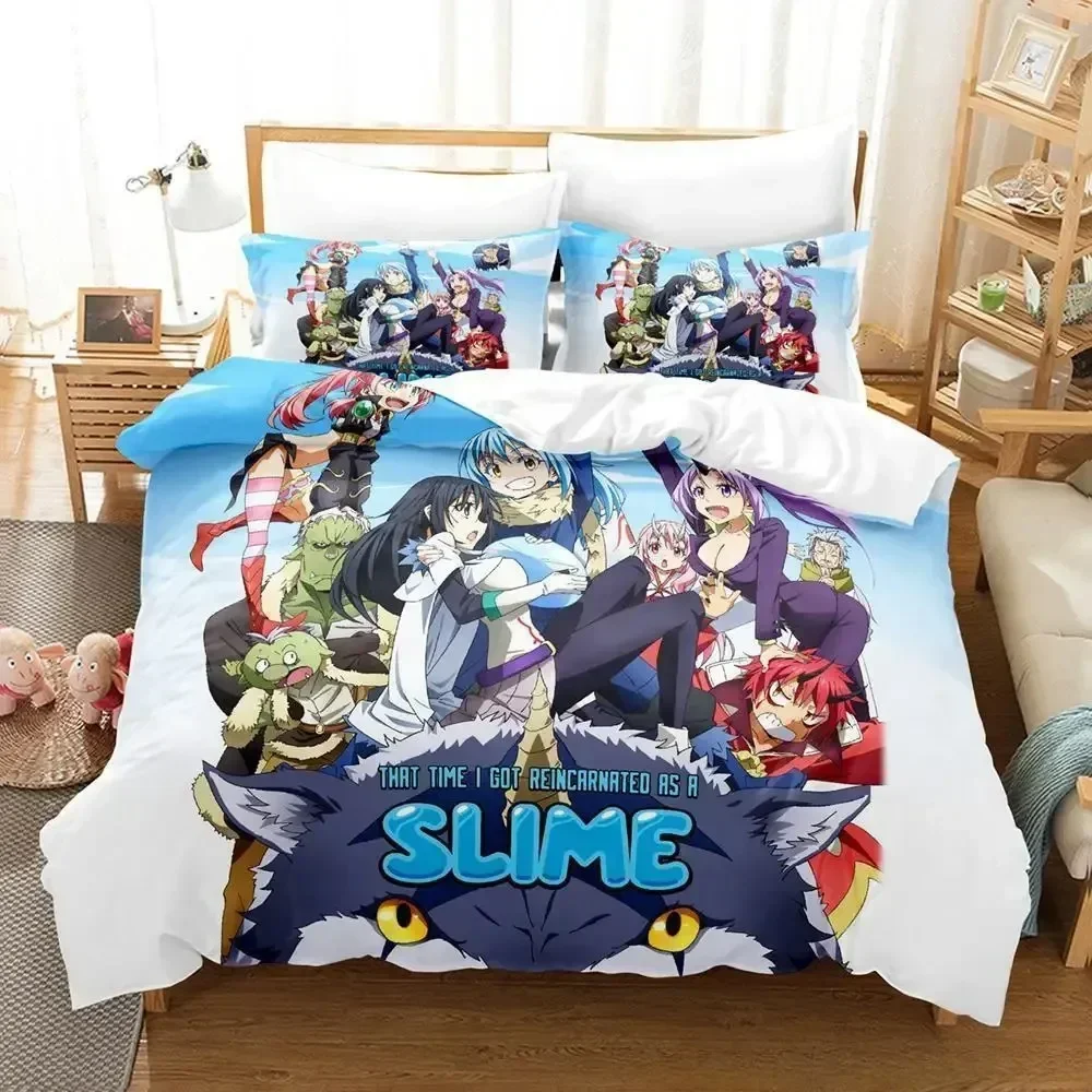 That time i got reincarnated as a slime Printed Bed Set Duvet Cover Pillowcase Bedding Set Bed Linen Sheet Quilt Queen King Size