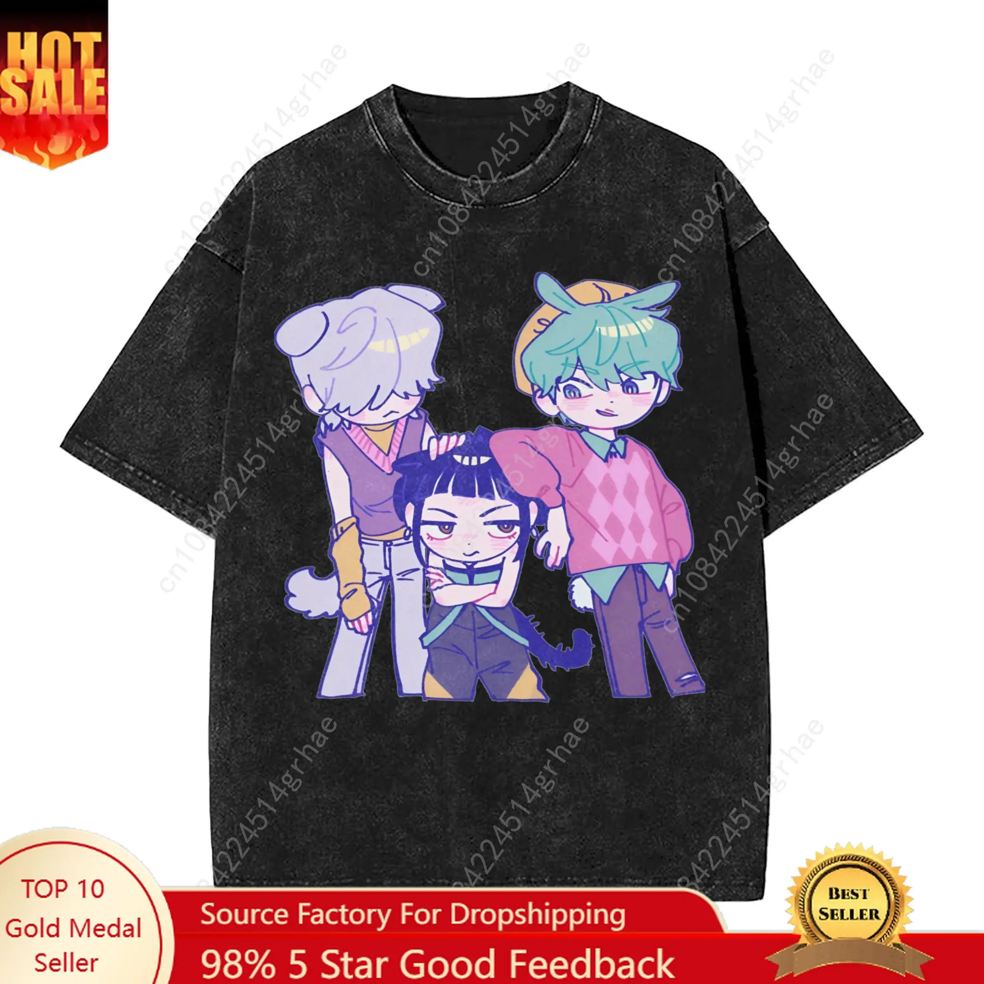 

Saja boys K-pop demon hunters T-Shirt Summer Y2K Funny T Shirts Cotton Harajuku Tee Shirt For Male Short-Sleeve Print Tees