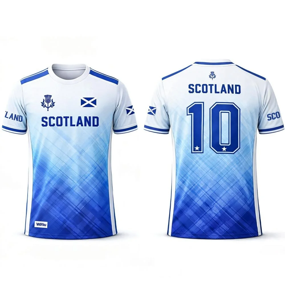 Scotland Team Soccer Jersey 2025 Men's #10 Football Shirt Short Sleeve Breathable Training Uniform Scottish Flag Sportswear Top