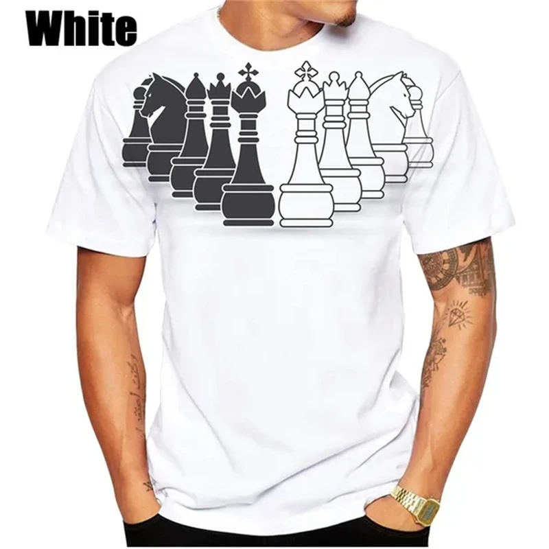 Chess Men\'s T-Shirt 3D Print Chess T Shirt Fashion Short Sleeve Hip Hop Tee Loose Casual T-Shirt Breathable Comfortable Top