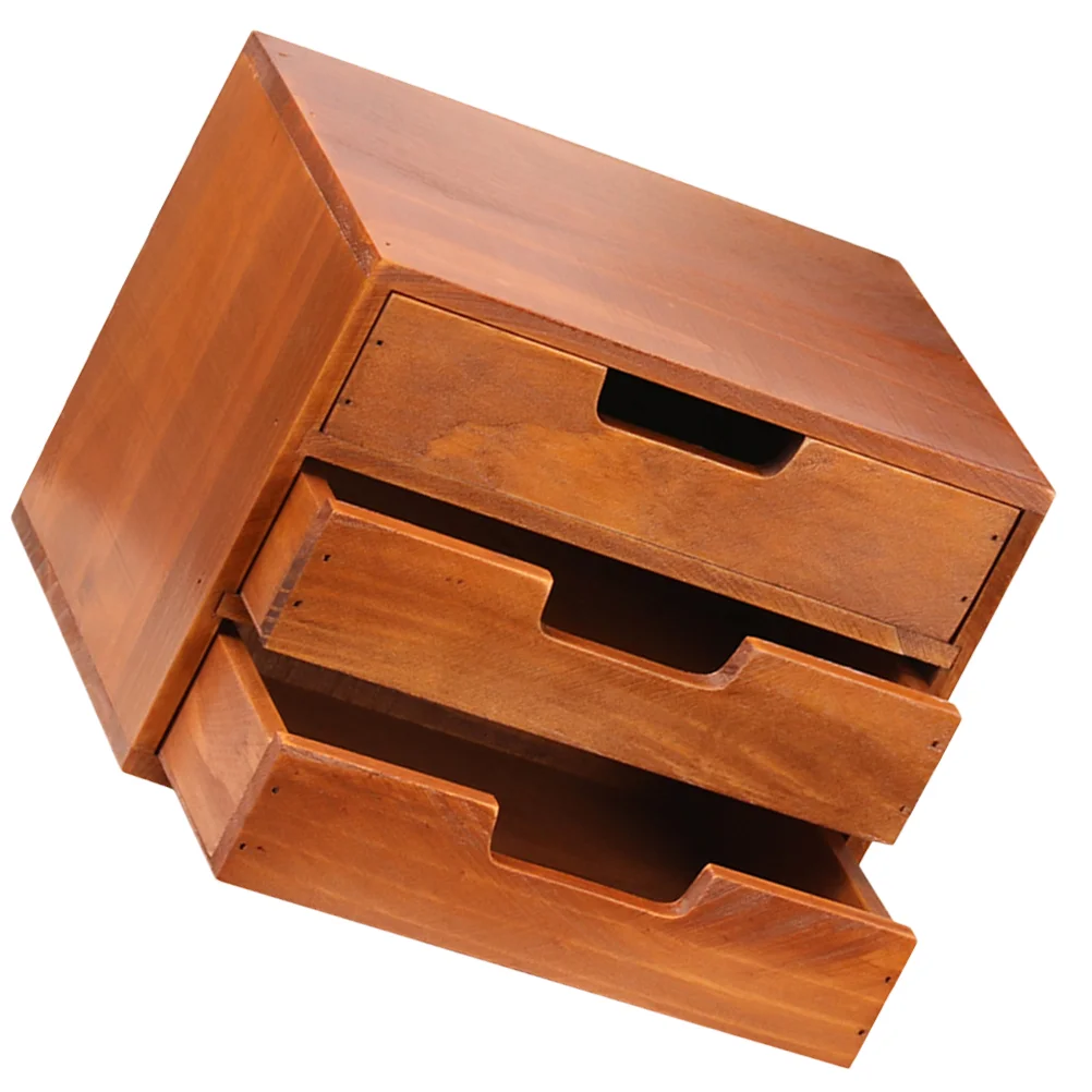 

Solid Wood Retro Storage Cabinet Slim Chest of Drawers Small Unit Stationery Type Organizer Jewelry Box