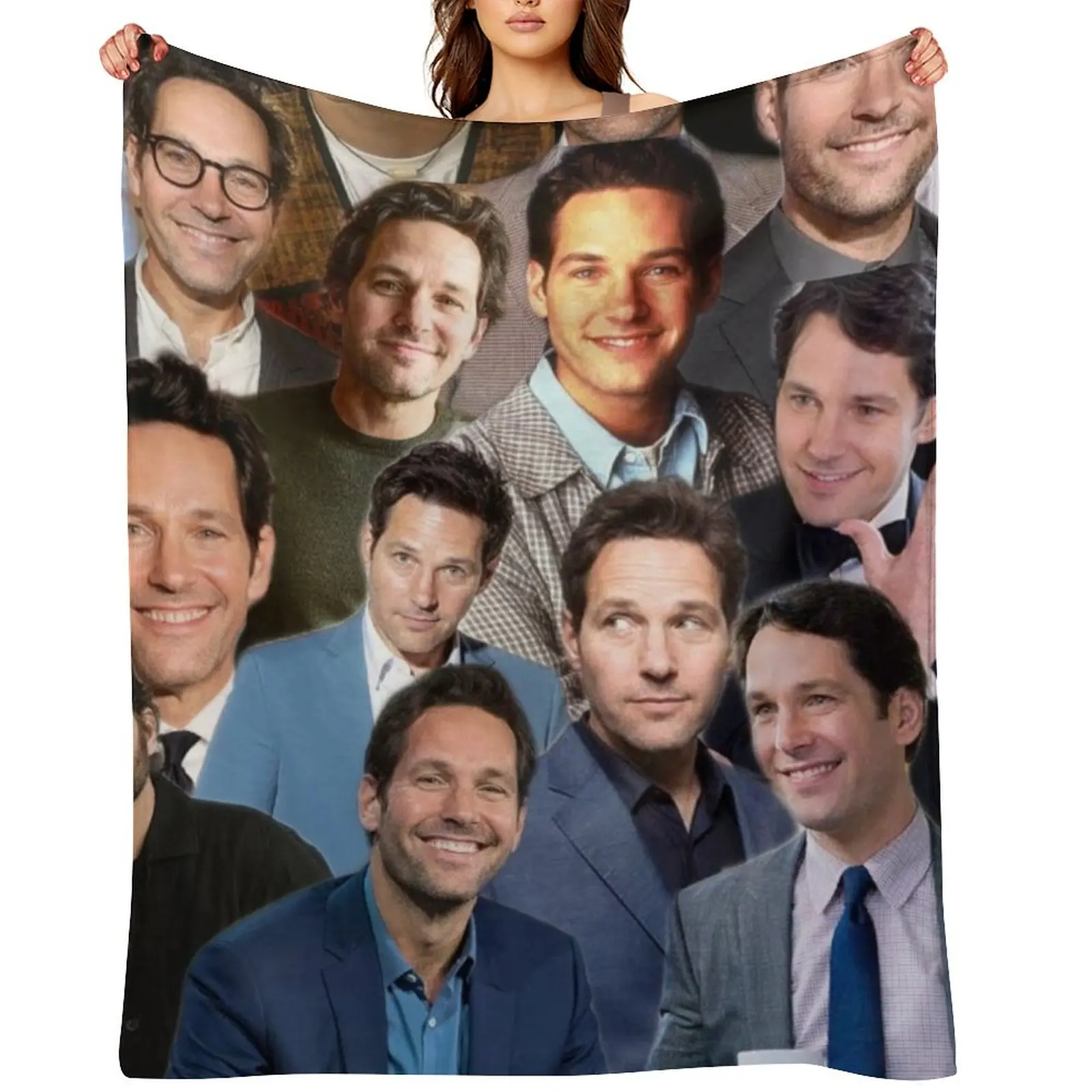 Paul Rudd photo collage Throw Blanket Hairy Sleeping Bag Thin heavy to sleep Blankets