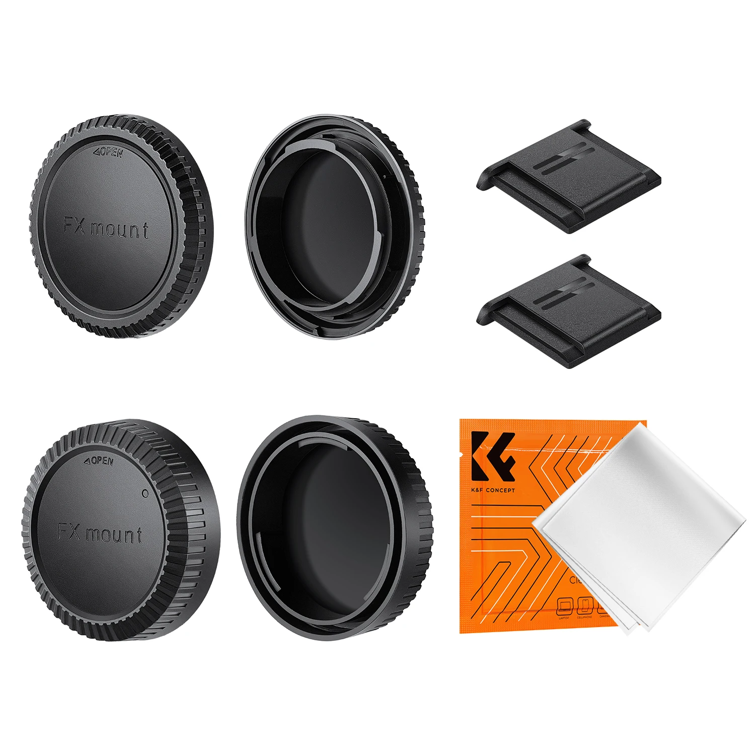 K&F CONCEPT Objektivrückdeckel Gehäusedeckel Blitzschuhabdeckung Set Robuste Objektivabdeckung für Canon Fujifilm Minolta Nikon Olympus Pentax Sony – Detail 5