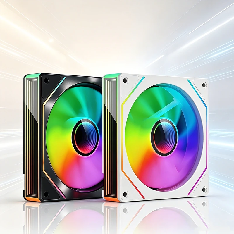 Prism 7PRO Full Side Mirror H-Line 12CM Chassis Cooling Fan 4PRO Divine Light Synchronized 5V with B-Ultrasound Mute Feature 12V