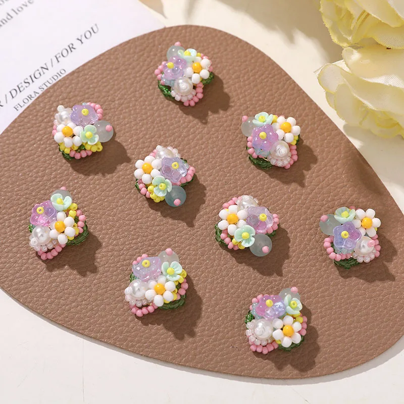 Shoe Clip 1 Piece Cream Resin Frangipani Beaded Cluster Vibrant Girl Summer DIY Adorable Accent for Clear Crystal Jelly Clogs