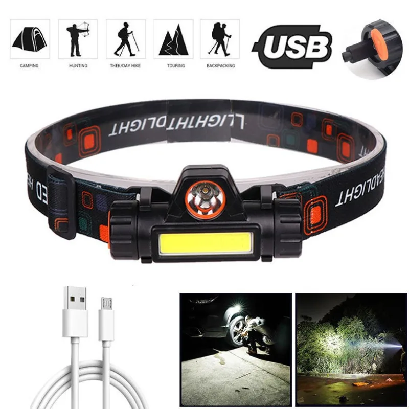 Intelligent induction headlight strong light multi-function outdoor working miner light portable long battery life fishing light