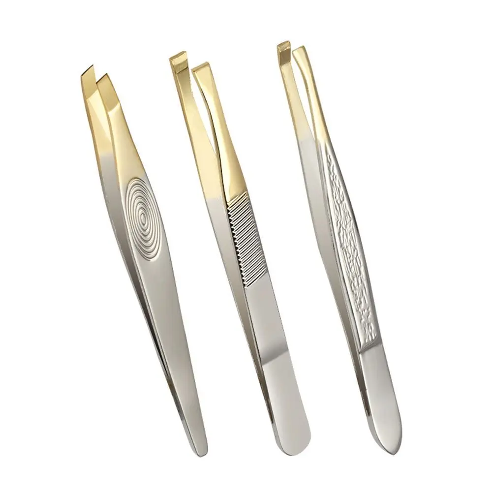 1PC Stainless Steel Slant/Tip/Flat Eyebrow Tweezer for Facial Hair Ingrown Hair Removal Tool Tweezers For Plucking Eyebrows