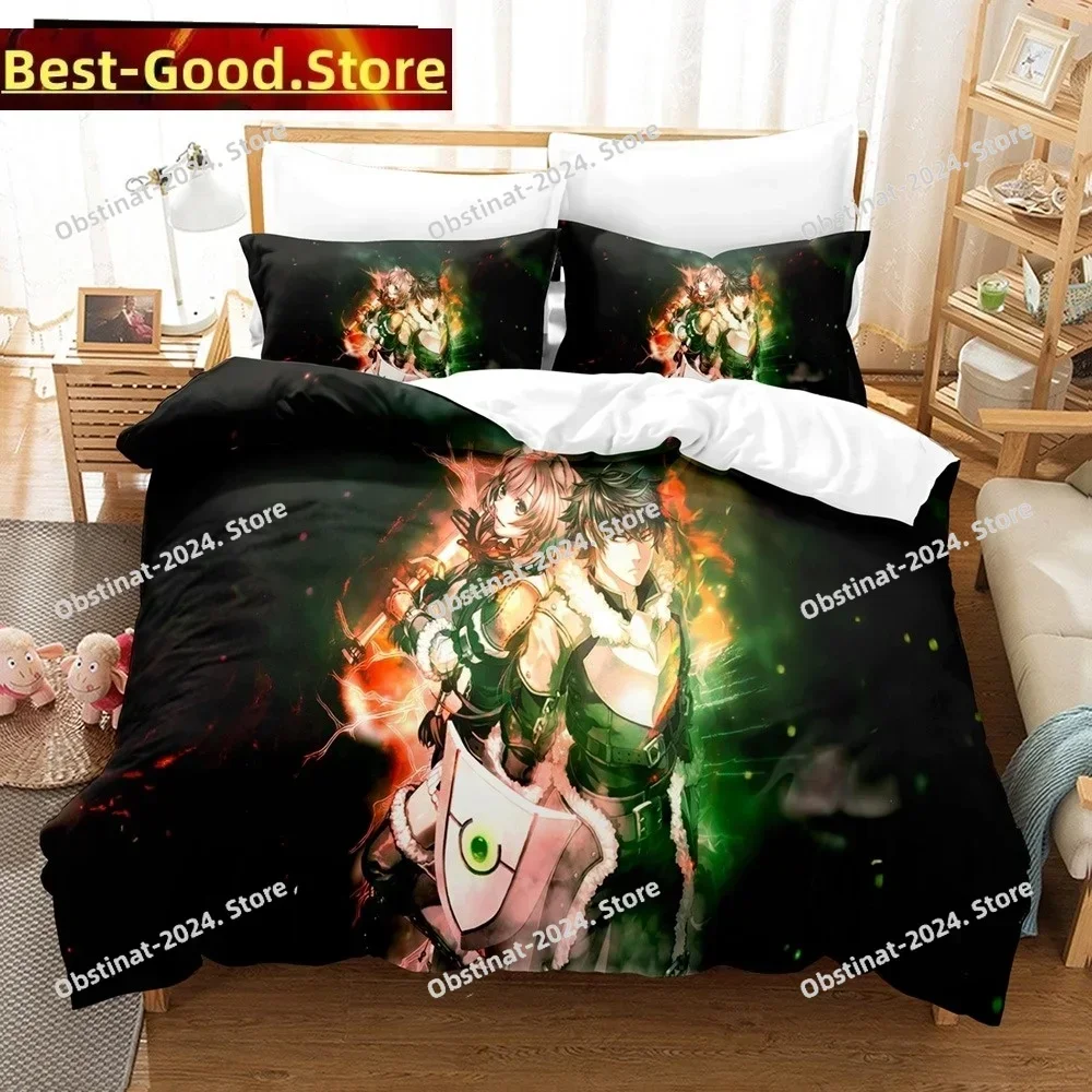 3D The Rising of the Shield Hero Bedding Set Printed single Comforter Quilt Duvet Cover Pillow Case 3 Pieces Set Kids Adult Size
