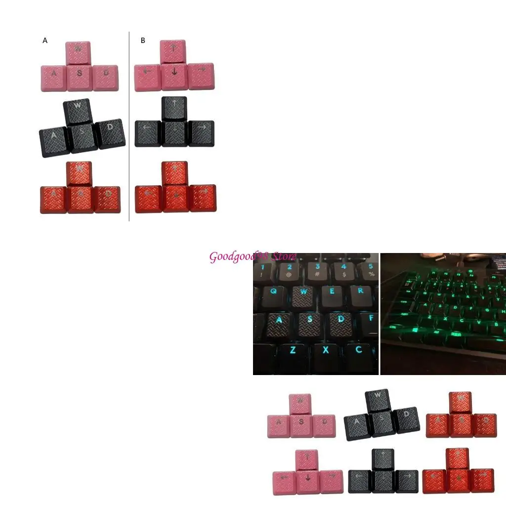

4pcs Gaming Keycaps Durable ABS Keycap OEM Profile Non-slip Cover Translucent for Key Cap for G913 G915 G813 G815