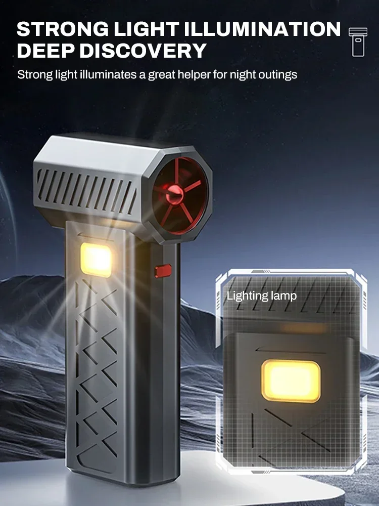 Plumeau d'air électrique sans balais, soufflant de neige Portable, ventilateur à Jet Turbo, ventilateur violent, 6 vitesses réglables, 600000 tr/min, outil de nettoyage