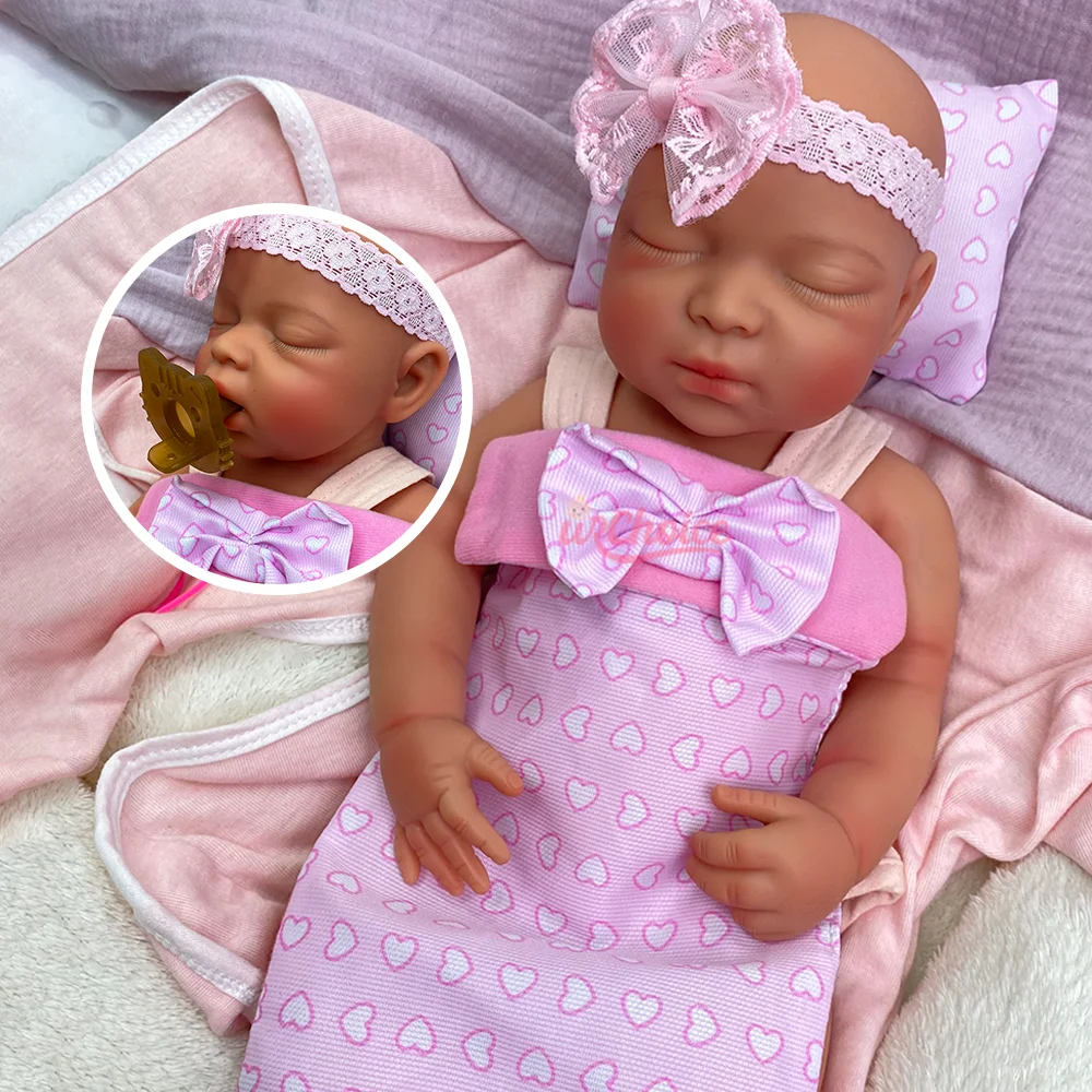 

17" Realistic Reborn Babies Dolls Hand Painted Silicone Reborn Girl Soft Cuddle Weighted Newborn Christmas Gift For Collection