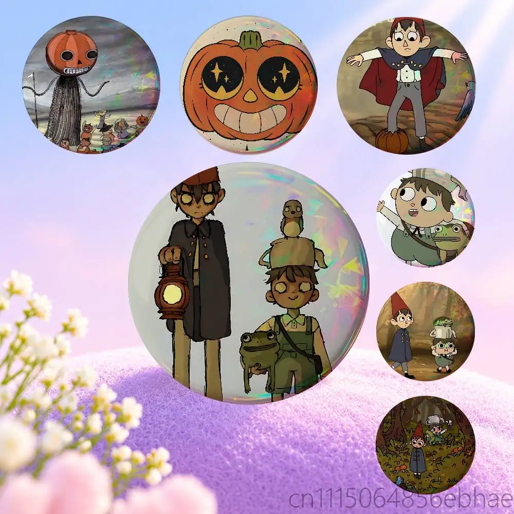 FOR Over The Garden Wall Round Exquisite Laser Badge Brooches Creative Pins For Clothes Hat Backpack Gift Accessories