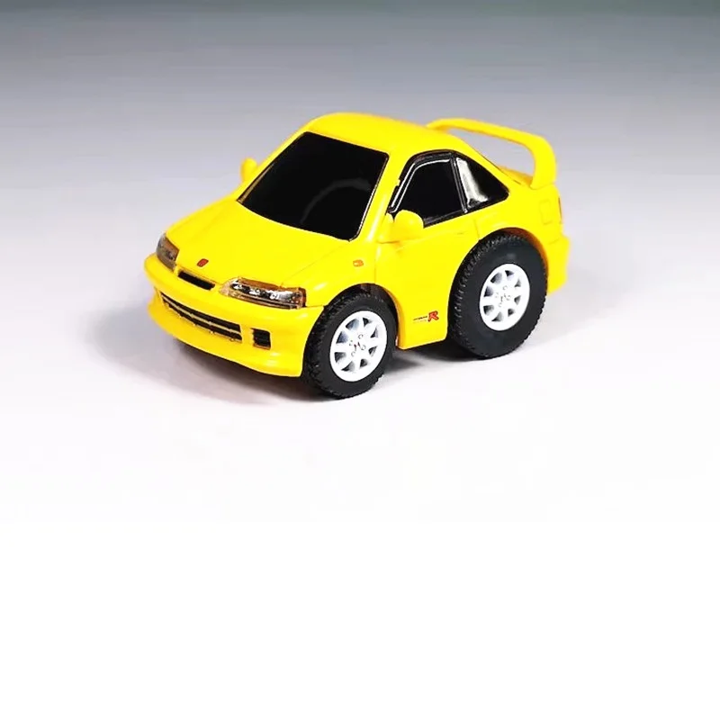 Alloy simulação modelo carro, amarelo Q série, Hon-da Integra DC2, minúsculo, 1:64