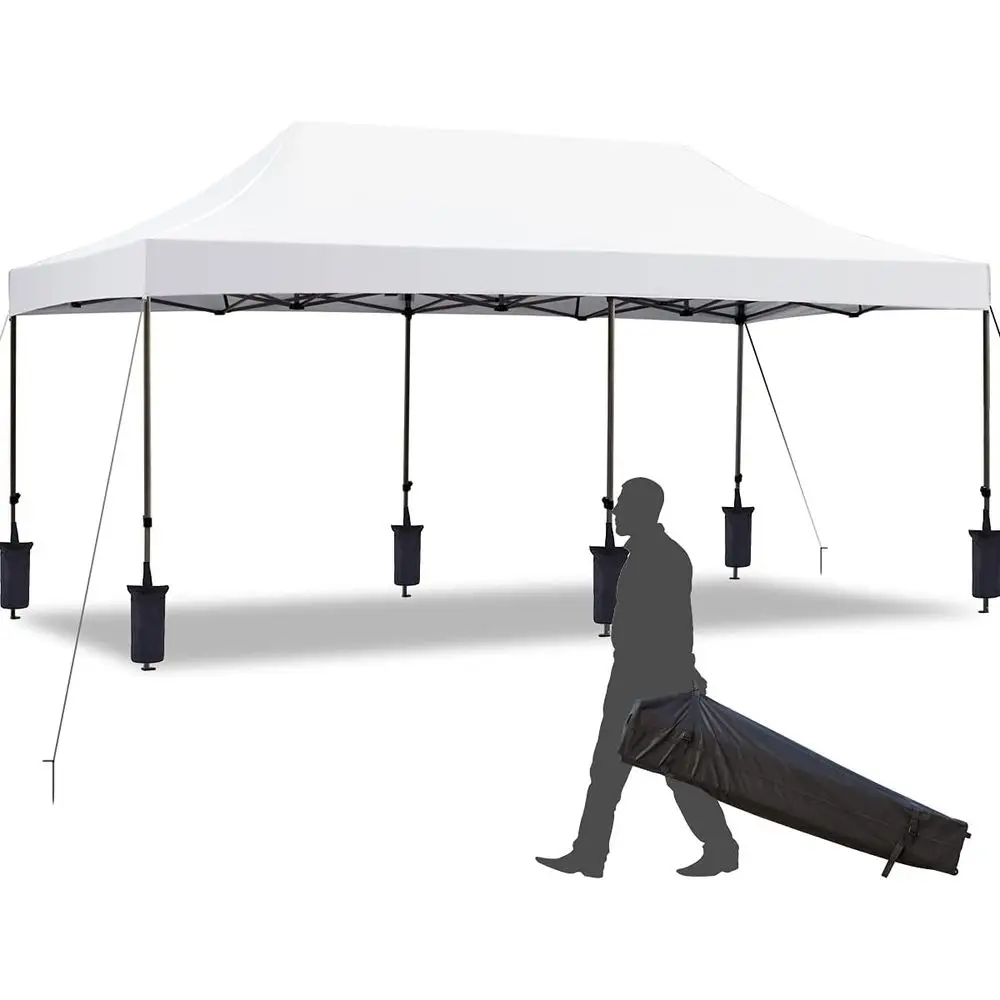 

Тент-шатер 10' x 20' (3х6 м), коммерческий, с сумкой на колесах, 6 мешками с песком, для улицы, мероприятий, фестивалей, белый