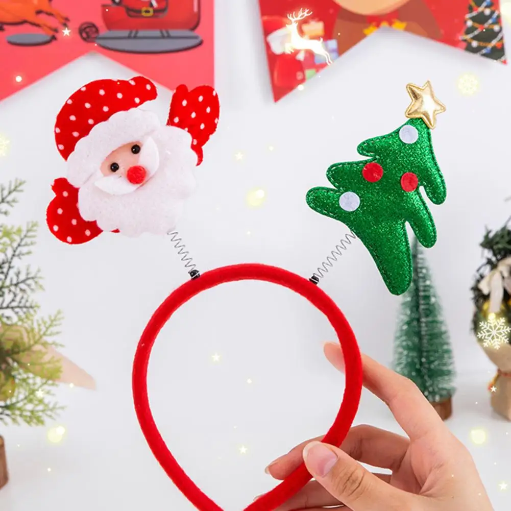 Christmas Dress-up Accessory Festive Christmas Headband Set for Women Kids Reindeer Antler Hair Hoop Santa Tree Star for Party