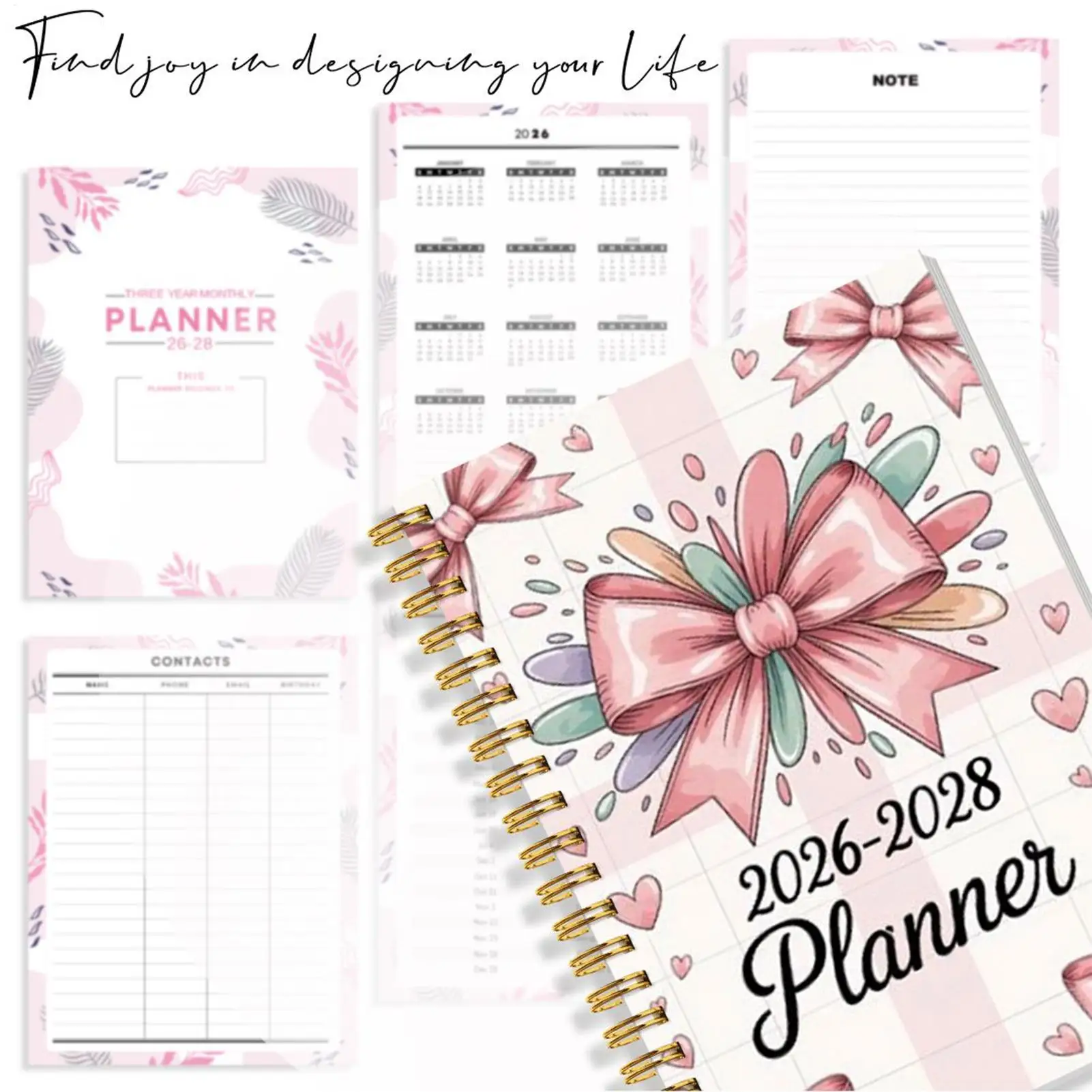 

2026-2028 Monthly Plan Calendar Weekly Daily Thick Paper Notebook 36 Month Pages Planner Calendar For Daily Planning Arrangemet