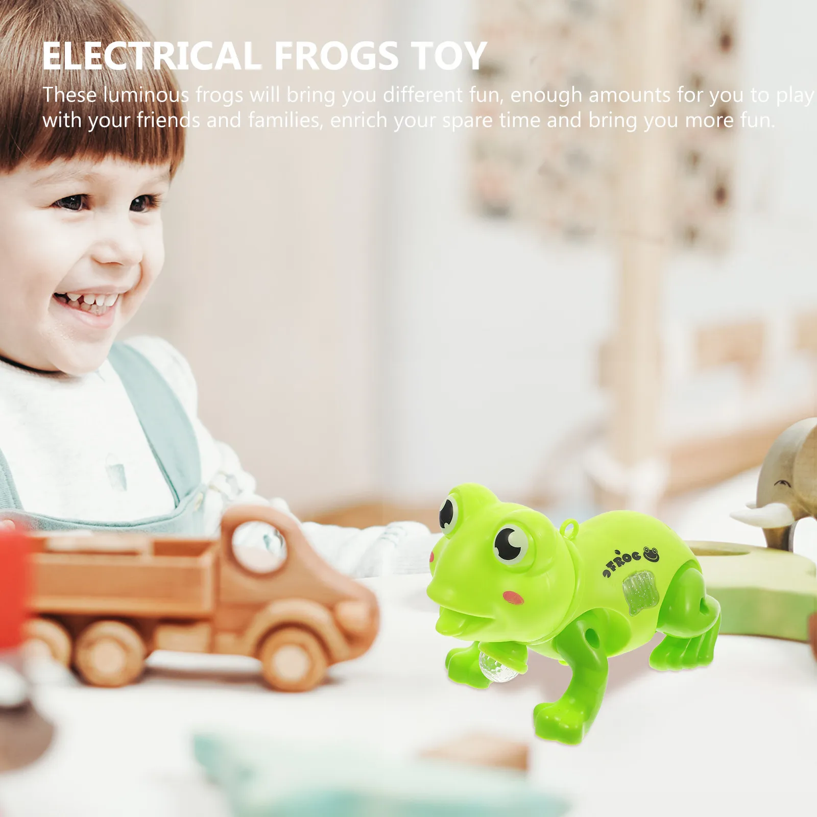 

Jumping Frogs Electrical Funny Music Animal Kids Educational Plaything Bright Color Crawling Walking Gift Electric Frogs Toy