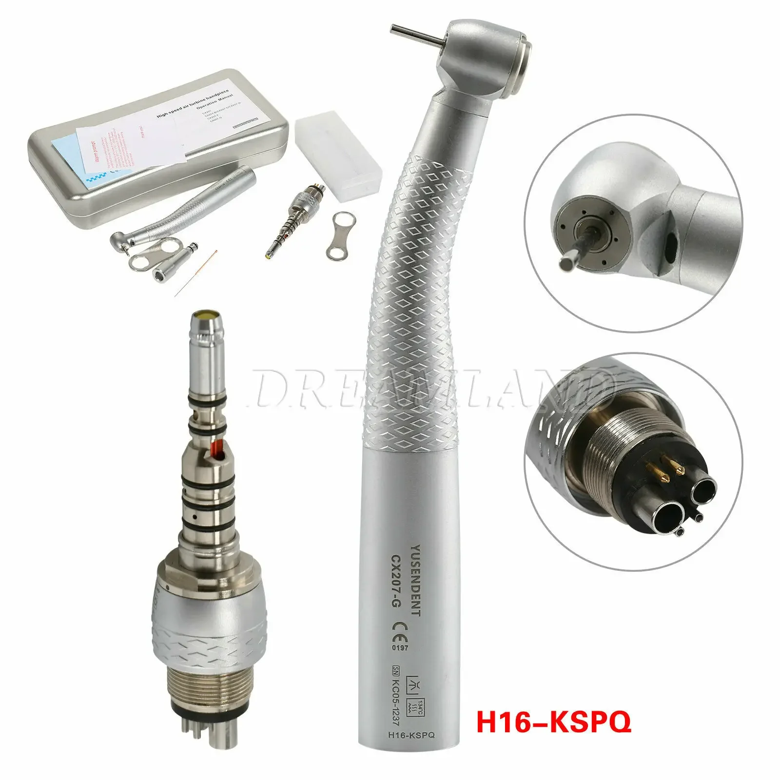 COXO-turbina de luz Led de fibra óptica Dental, pieza de mano de alta velocidad, botón pulsador para KAVO LED, acoplamiento rápido, 6 agujeros