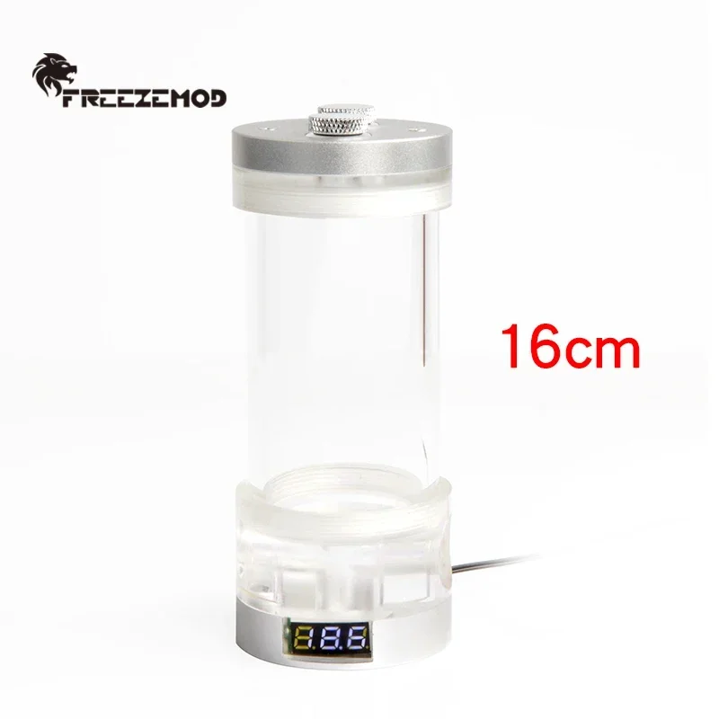 FREEZEMOD Durchmesser 60 mm Wassertank, zylindrisches Reservoir, transparent, mit Temperaturanzeige, 5 V ARGB-Licht für Wasserkühlung