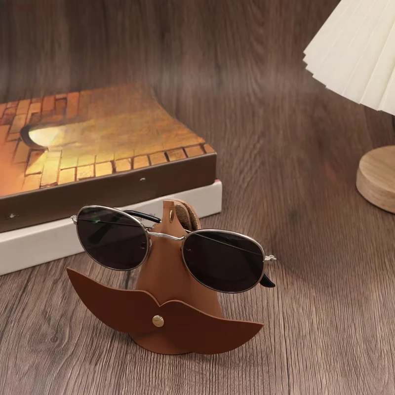 Soporte para gafas barbudo desmontable creativo, estante de exhibición de joyería de cuero Pu, soporte para gafas estilo barba grande creativo, 1 ud.