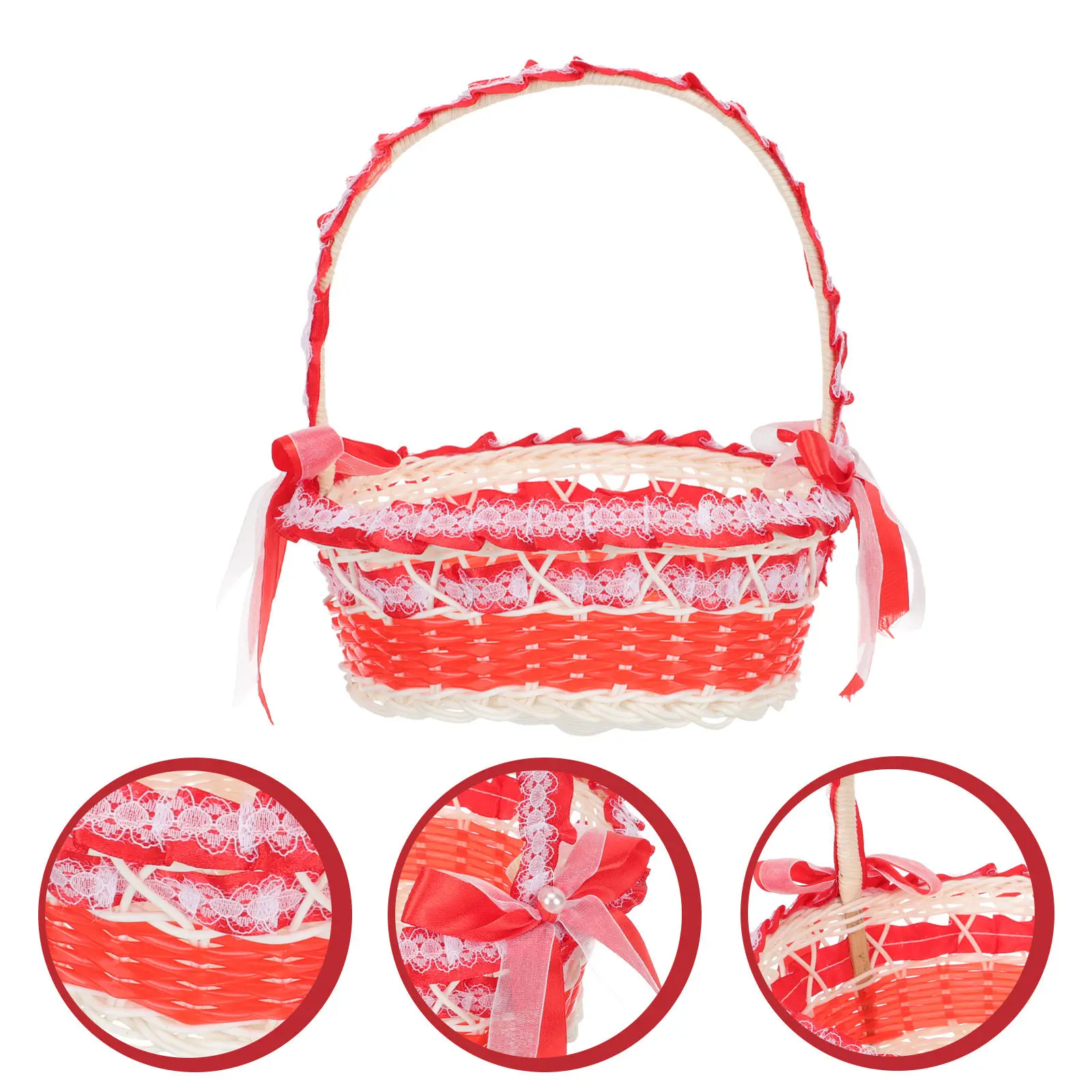 

Exquisite Rustic Flower Basket Wedding Petal Basket for Flower Wedding Party Treats Favors Decoration Gift