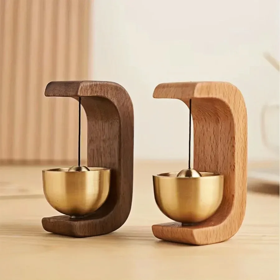 Solid Wood Wooden Wind Chimes Suction Type Door Opening Reminder Bell Hanging Decorations Housewarming Gift Dopamine Doorbell