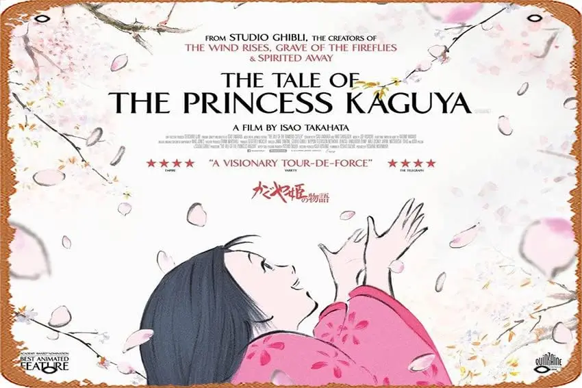 The Tale of the Princess Kaguya Movie Poster 2 8 x 12 Inches - Retro Vintage Metal Tin Sign for Home Bar Pub Garage Decor Movie