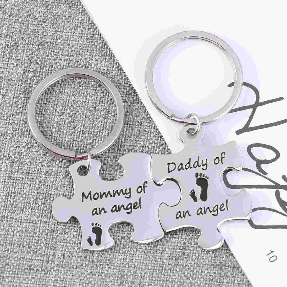 Key Fob Miscarriage Keepsake Jewelry Sympathy Gift Puzzle Memorial Baby Silver Mother