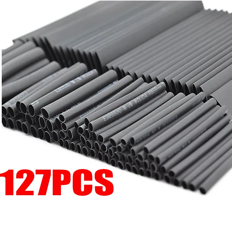 

127pcs Heat Shrink Tube Sleeving Tubing Assortment Kit Electrical Connection Electrical Wire Wrap Cable Waterproof Shrinkage 2:1