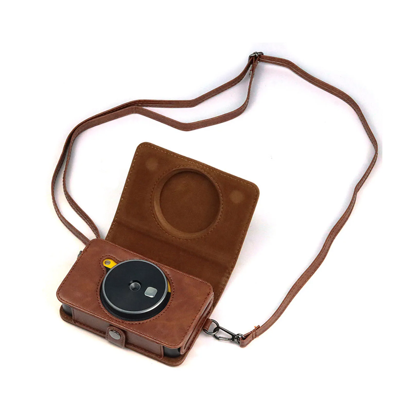 New C210R Camera Case for Kodak Mini Shot 2 Retro Instant Camera & Photo Printer Accessories,with Shoulder Strap Leather Bag